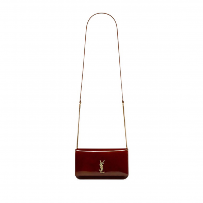 YSL MONOGRAM PHONE HOLDER WITH STRAP IN SMOOTH LEATHER 635095271749 (18*11*2cm)